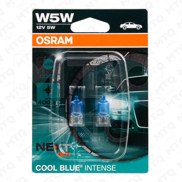 Osram Cool Blue Intense W5W 12V 5W W2.1x9.5d Bulb (Pack of 2) 2825CBN- -  MTQ INC