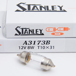 Stanley A3173B 12V 8W T10X31 Clear Auto Bulb, Made in Japan Quantity=1 Bulb