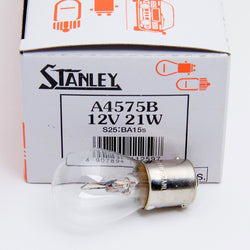 Stanley A4575B 12V 21W S25 BA15S Clear Auto Bulb, Quantity=1 Bulb (Plain Box)