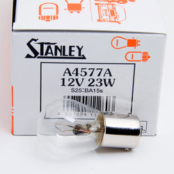 Stanley A4577A 12V 23W S25 BA15S Clear Auto Bulb, Made in Japan Quantity=1 Bulb