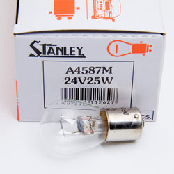 Stanley A4587M 24V 25W S25 BA15S Clear Auto Bulb, Quantity=1 Bulb (Plain Box)