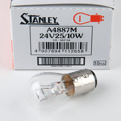 Stanley A4887M 24V 25/10W S25 BAY15d Clear Auto Bulb, Quantity=1 Bulb -Plain Box