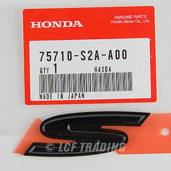Authentic OEM JDM Honda S2000 Black 'S' Emblem 2000-2009, 75710-S2A-A00