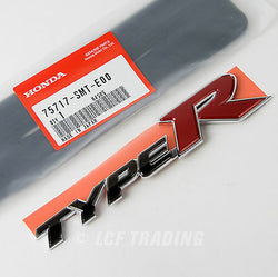 Genuine JDM Honda Civic Type R Rear Emblem 2007-2010 FD2, 75717-SMT-E00
