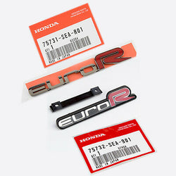 Genuine OEM Honda Accord JDM Acura TSX Euro R Emblem Set 75731-SEA-R01, 75732-SEA-901