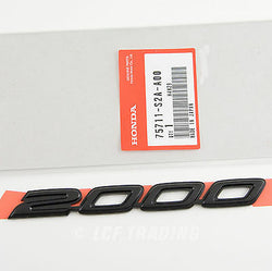 Authentic OEM JDM Honda S2000 Black 'S2000' Emblem 2000-2009, 75711-S2A-A00