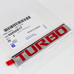 Genuine GM Chevrolet Sonic TURBO Trunk Emblem GM# 94550817 fits 2012-2017