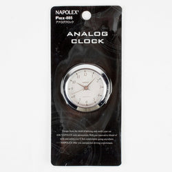 Napolex of Japan analog clock for car vehicle dashboard silver Fizz-885