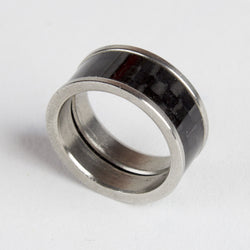 Carbon Fiber & Steel Ring Jewelry 14mm Inner Diameter