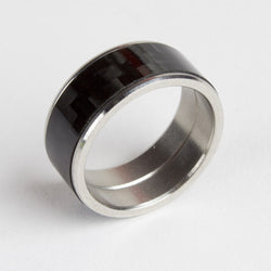 Carbon Fiber & Steel Ring Jewelry 17mm Inner Diameter