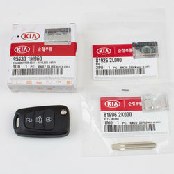 Genuine Kia Forte Keyless Entry Remote Control Folding Key 3 PC KIT 95430-1M060+