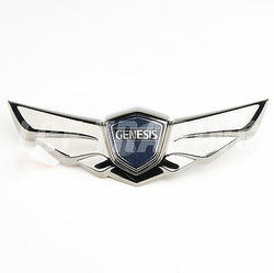 08-14 MODIFIED Hyundai Genesis Sedan OEM Hood Wing Emblem BLACK CHROME / NO TABS