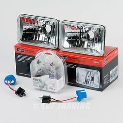 4 x 6' Rectangular Sealed Beam Headlamp Conversion with 2 DOT Clear Bulbs H4654