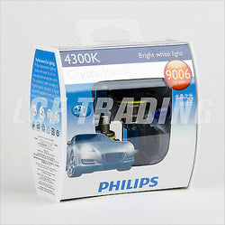 PHILIPS 4300K CRYSTAL VISION 9006/HB4 HALOGEN BULB 12V 55W (2PC) + 194 T10 Bulbs