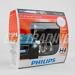 PHILIPS H4 X-TREME VISION HALOGEN HEADLIGHT BULB  12V 60/55W (2PC)
