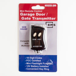 ACCESS-300 Mini Remote Control Garage Door Gate Opener Transmitter with LED, 10 Digit Pins
