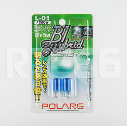 Polarg P1595W (L-01) 12V 5W T10 194 Type Blue Bulb / Made in Japan
