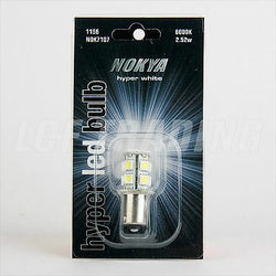 Nokya 1156 LED Bulb 6000K Hyper White NOK7107 13-LED's 2.52W QTY=1