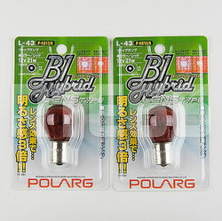 Polarg P4815R (L-43) 12V 21W S25 (1156) Type Red Bulb / Made in Japan