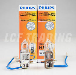 Philips Premium Vision Headlight Bulbs H3 55W PK22s (X2) 30% Brighter 12336PRC1