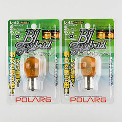 Polarg P4815A (L-42) 12V 21W S25 (1156) Type Amber Bulb / Made in Japan