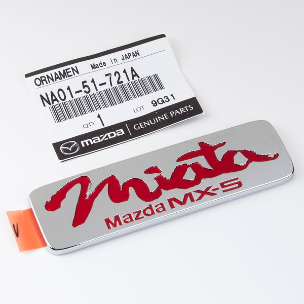 Genuine OEM Mazda 1990-1997 MX-5 Miata Emblem Rear Chrome w/ Red Lette ...
