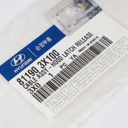 Genuine OEM Hyundai Kia Hood Release Cable for 2011-2015 Elantra 81190-3X100