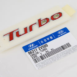 KDM Hyundai 'Turbo' Trunk Tail Gate Emblem 86317-2V500 GENUINE OEM