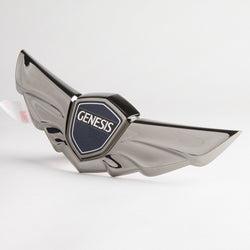 2008-2014 Hyundai Genesis Sedan OEM Hood Wing Emblem BLACK CHROME / GENUINE OEM