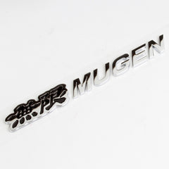 Genuine Mugen Emblem Chrome / Black (Metal) 165 x 20mm Made in
