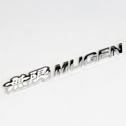 Genuine Mugen Emblem Chrome / White (Metal) 165 x 20mm Made in Japan 90000-YZ8-DV63-WH