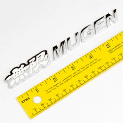 Genuine Mugen Emblem Chrome / White (Metal) 165 x 20mm Made in Japan 90000-YZ8-DV63-WH