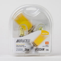 PSX24W 2504 Fog Light Bulbs Nokya Hyper Yellow 2500K 24W 1 PAIR NOK7691