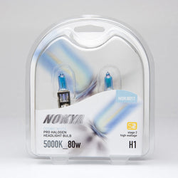 Nokya Cosmic White H1 Headlight Bulbs- 5000K 80W * With HD Wire Harnesses