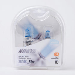 Nokya Pro-Halogen DOT Super White 3800K Headlight Bulb (1 Pair) H3 55W 12V - NOK8715