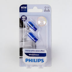 Philips WhiteVision Intense white xenon effect W5W 194 168 T10 12V 5W Bulb 12961WHV