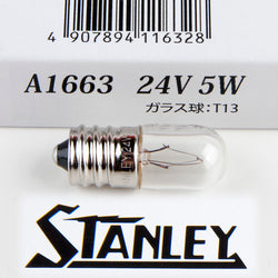 Stanley A1663 24V 5W T13 Clear Auto Bulb, Made in Japan Quantity=1 Bulb