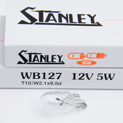 Stanley WB127 12V 5W T10 W2.1X9.5D Clear Auto Bulb, Quantity=1 Bulb